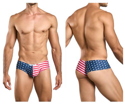 JUSTIN+SIMON Men's Underwear XSJ22 Cheek Briefs Color USA Flag thumbnail 1