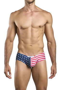 JUSTIN+SIMON Men's Underwear XSJ22 Cheek Briefs Color USA Flag thumbnail 2