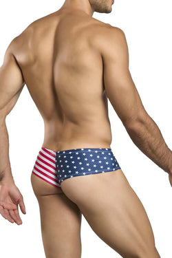 JUSTIN+SIMON Men's Underwear XSJ22 Cheek Briefs Color USA Flag thumbnail 3