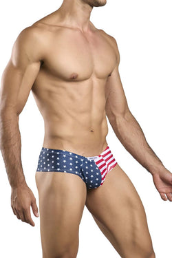 JUSTIN+SIMON Men's Underwear XSJ22 Cheek Briefs Color USA Flag thumbnail 4