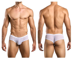 JUSTIN+SIMON Men's Underwear XSJ22 Cheek Briefs Color White Mesh thumbnail 1