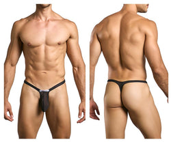 JUSTIN+SIMON Men's Underwear XSJBU02 Bulge Thongs Color Black Mesh thumbnail 1