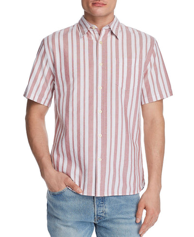 Jachs Ny Short-sleeve Striped Regular Fit Shirt Red