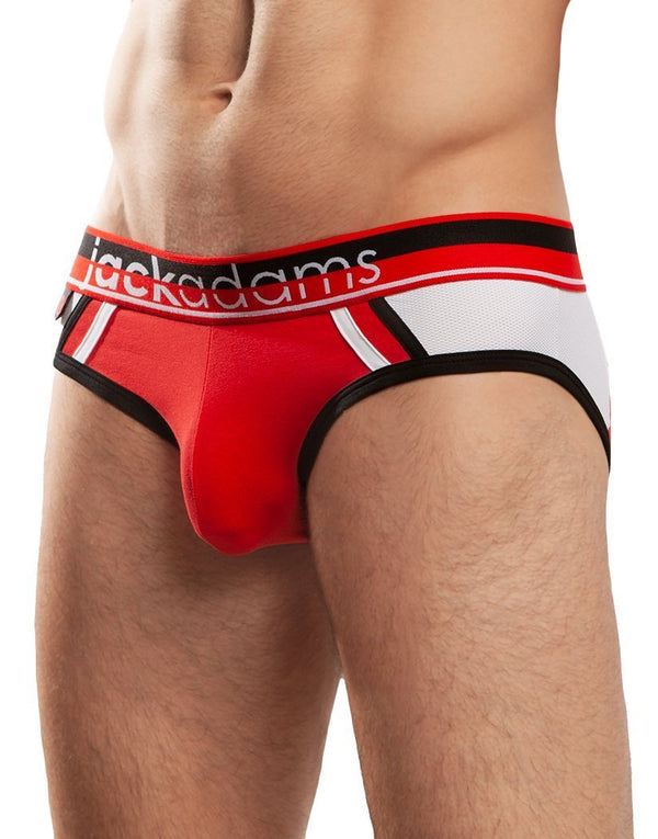 Jack Adams Red Striker Cotton Jock Brief