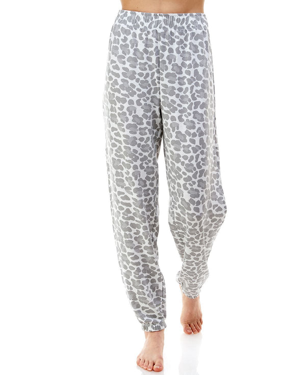 Jaclyn Intimates Butter Knit Printed Loungewear Jogger Pants Amur Leopa