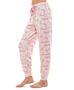 Jaclyn Intimates Ribbed Jogger Pajama Pants Cozy Camo thumbnail 3