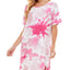 Jaclyn Intimates Super-soft Short Sleeve Sleep Shirt Daydream Tie Dye White