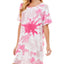 Jaclyn Intimates Super-soft Short Sleeve Sleep Shirt Daydream Tie Dye White