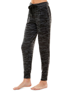 Jaclyn Intimates Whisper Luxe Jogger Pajama Pants Striped Grey thumbnail 1