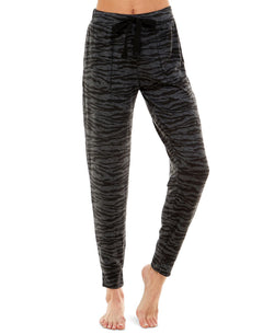 Jaclyn Intimates Whisper Luxe Jogger Pajama Pants Striped Grey thumbnail 3