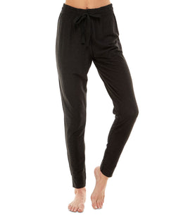 Jaclyn Intimates Yummy Jogger Pajama Pants Black Print thumbnail 2