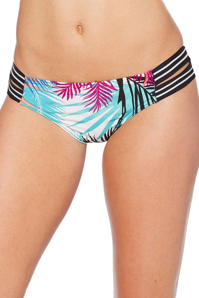 Jag Tropical Print Strappy Bikini Bottom in Multicolor