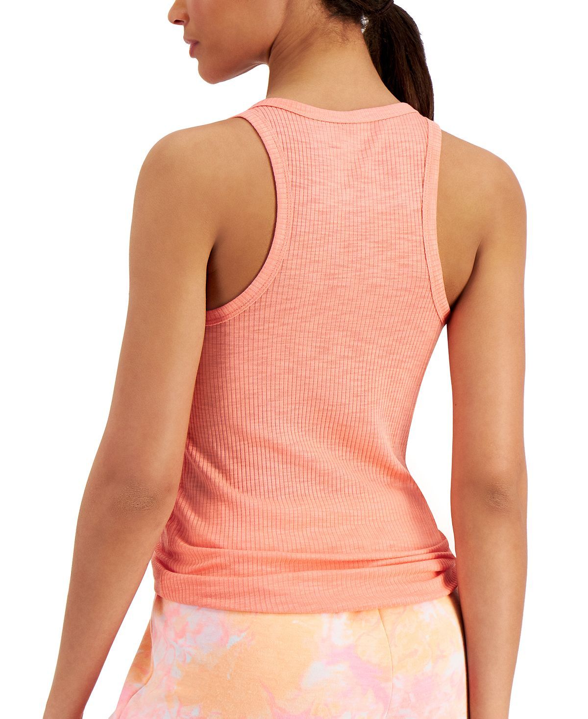 Jenni Basic Solid Ribbed Tank Top Shell Pink