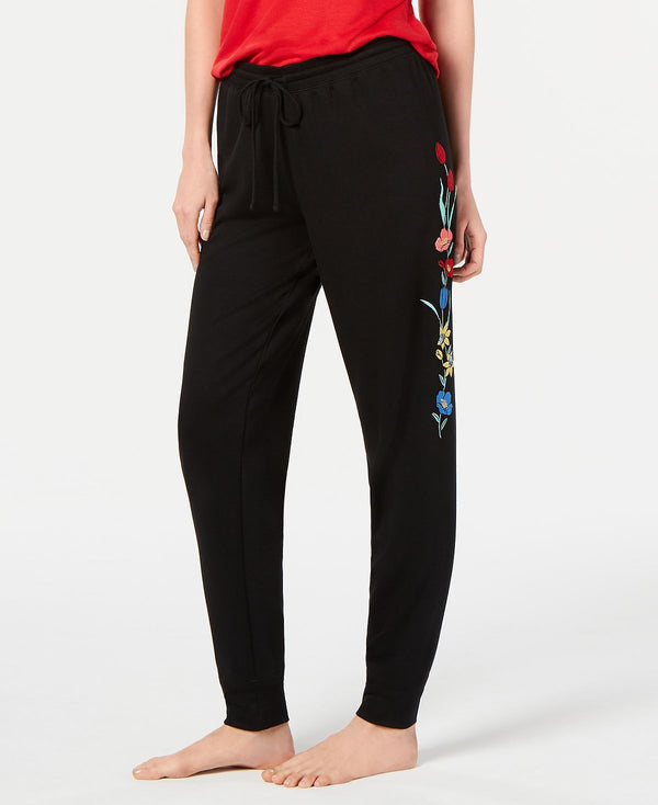 Jenni Embroidered Jogger Pajama Pants Wildflowers