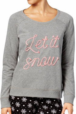 Jenni Graphic Lounge Top in Let it Snow Grey thumbnail 1