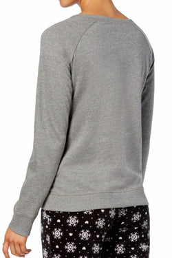 Jenni Graphic Lounge Top in Let it Snow Grey thumbnail 2