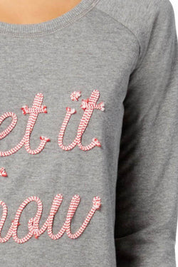 Jenni Graphic Lounge Top in Let it Snow Grey thumbnail 3