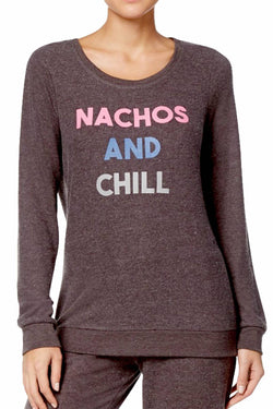 Jenni Graphic Print Comfy Lounge Top in Nachos and Chill thumbnail 1