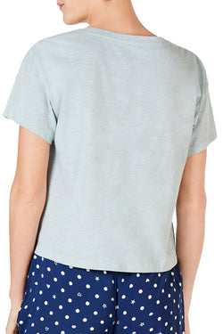 Jenni Graphic Print Crop Tee in Cest La Vie Seaglass thumbnail 2