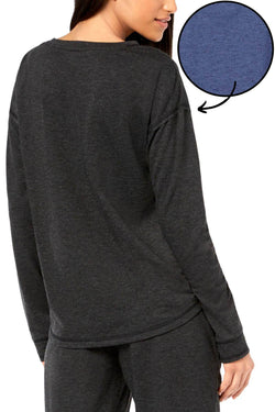 Jenni Graphic Print Long Sleeve Lounge Tee in Monday Blue thumbnail 2