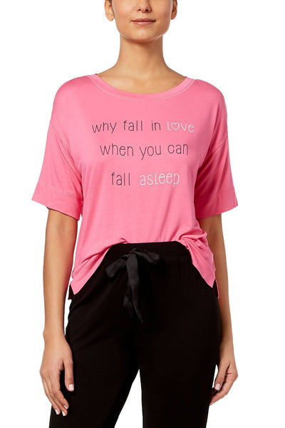 Jenni Graphic Print Lounge Tee in Fall Asleep Pink