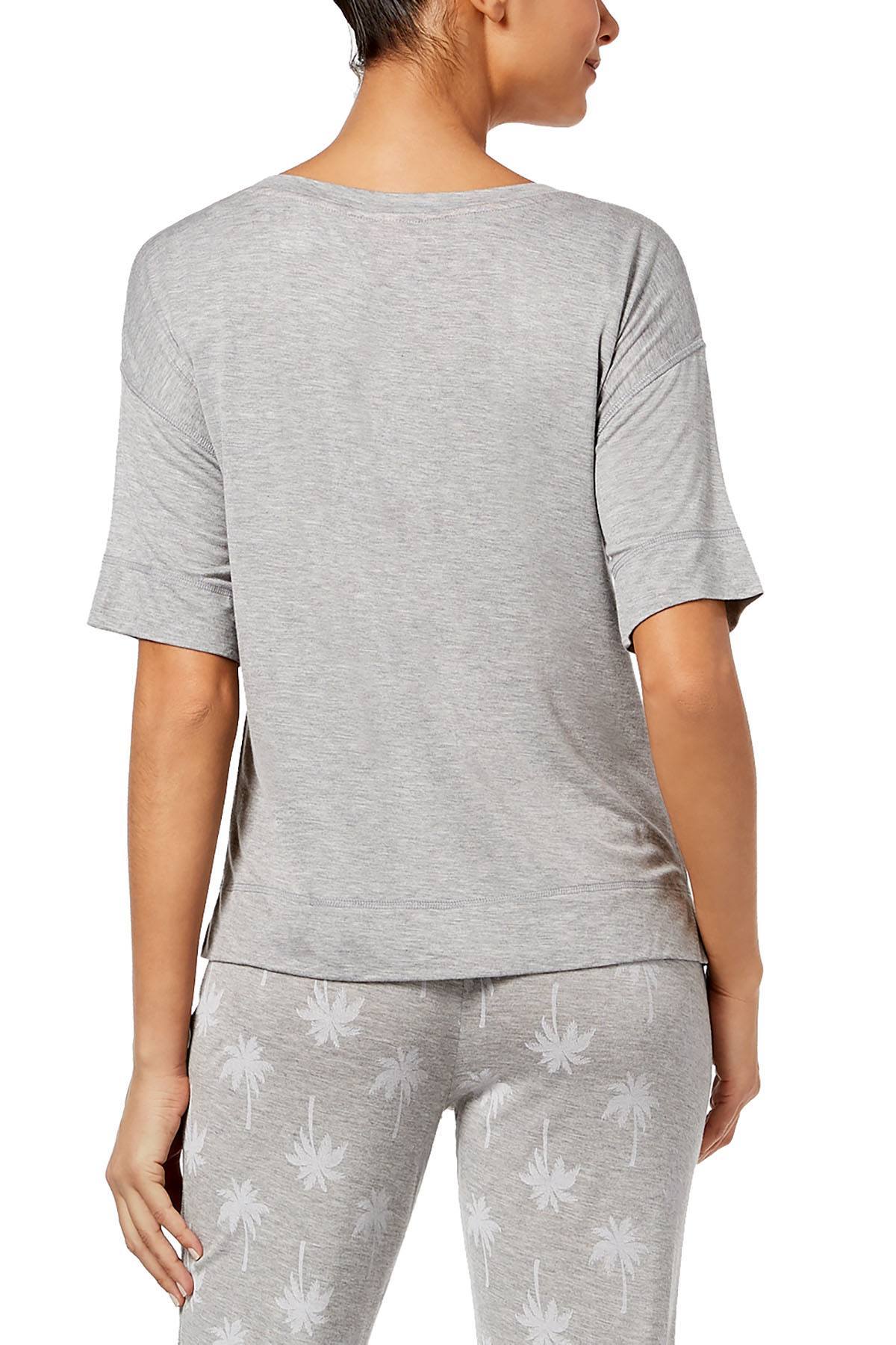 Jenni Graphic Print Lounge Tee in Vacay Grey