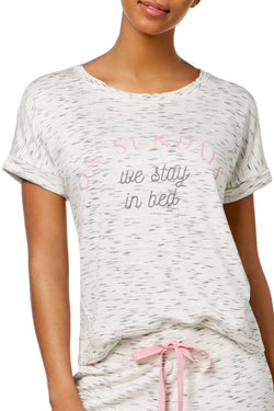 Jenni Graphic Print Lounge Top in Sunday Heather Oatmeal thumbnail 1