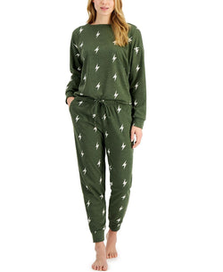 Jenni Lightning Bolt Lounge Set Olive Lightning Bolt thumbnail 1