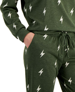 Jenni Lightning Bolt Lounge Set Olive Lightning Bolt thumbnail 3