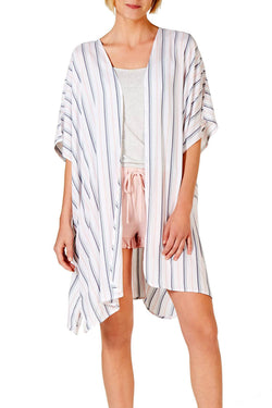 Jenni Lightweight Short Sleeve Wrap in Coastal Stripe thumbnail 1