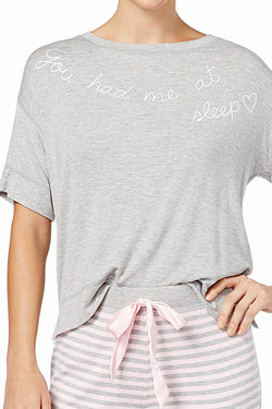 Jenni Lounge Tee in You Had Me At Sleep Grey thumbnail 2