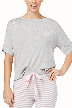 Jenni Lounge Tee in You Had Me At Sleep Grey thumbnail 1