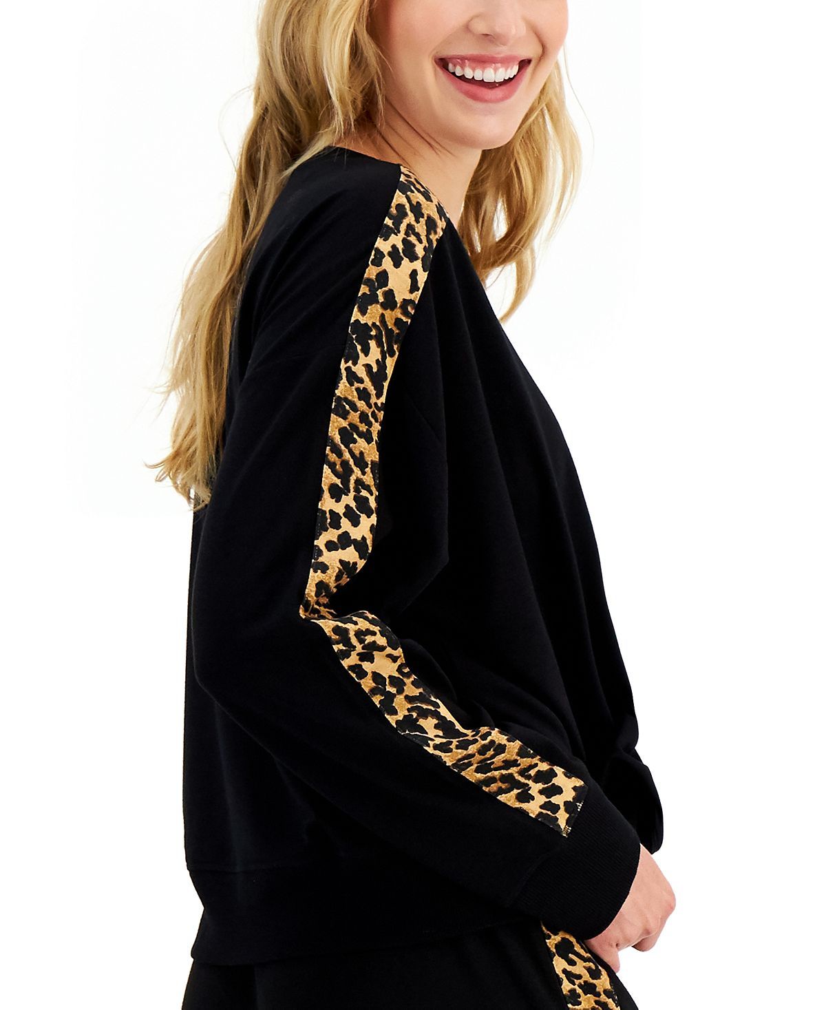 Jenni On Repeat Animal Stripe Sleep Top Deep Black