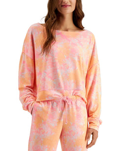 Jenni On Repeat Super Soft Crew Sleep Top Pink Tiedye thumbnail 1