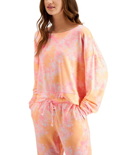 Jenni On Repeat Super Soft Crew Sleep Top Pink Tiedye thumbnail 2