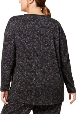 Jenni PLUS Printed Lounge Top in Charcoal/Purple Space-Dye thumbnail 3