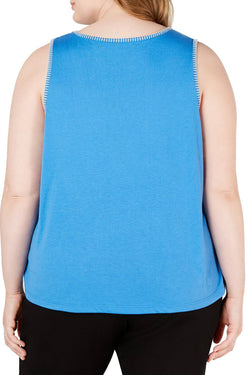 Jenni PLUS Stitch Trim Tank Top in Cornflower thumbnail 3