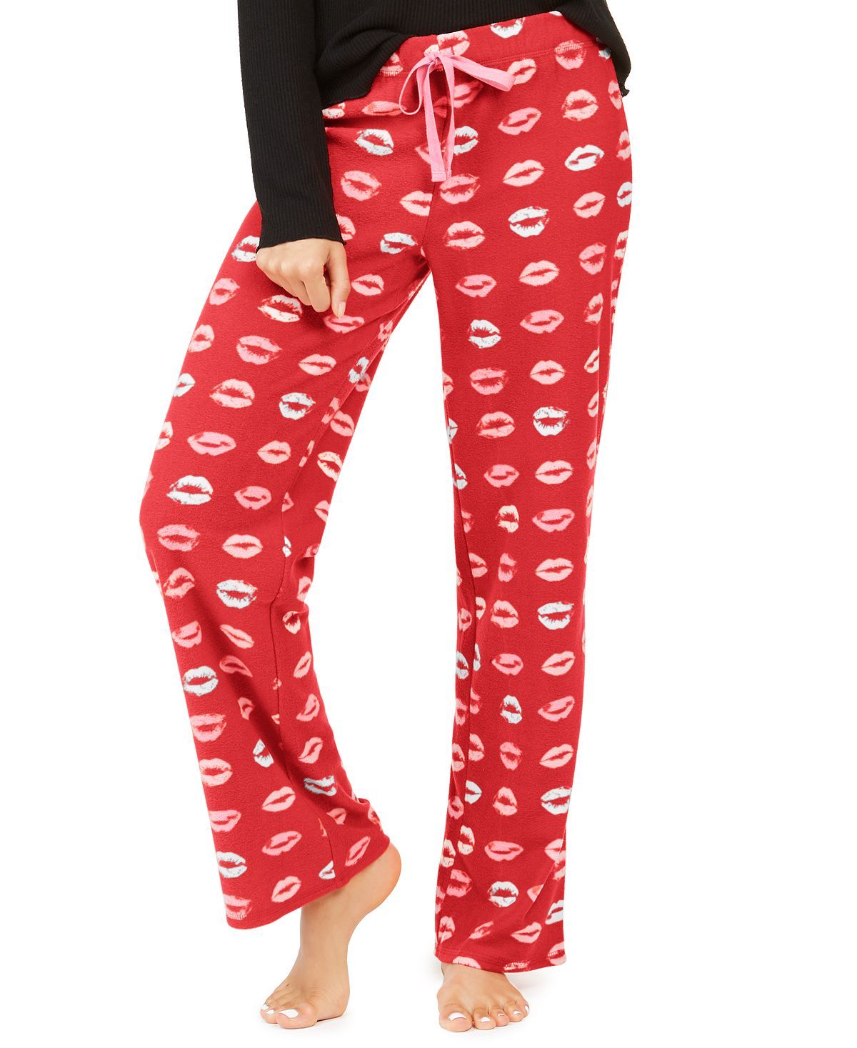 Jenni Printed Fleece Pajama Pants Lipstick