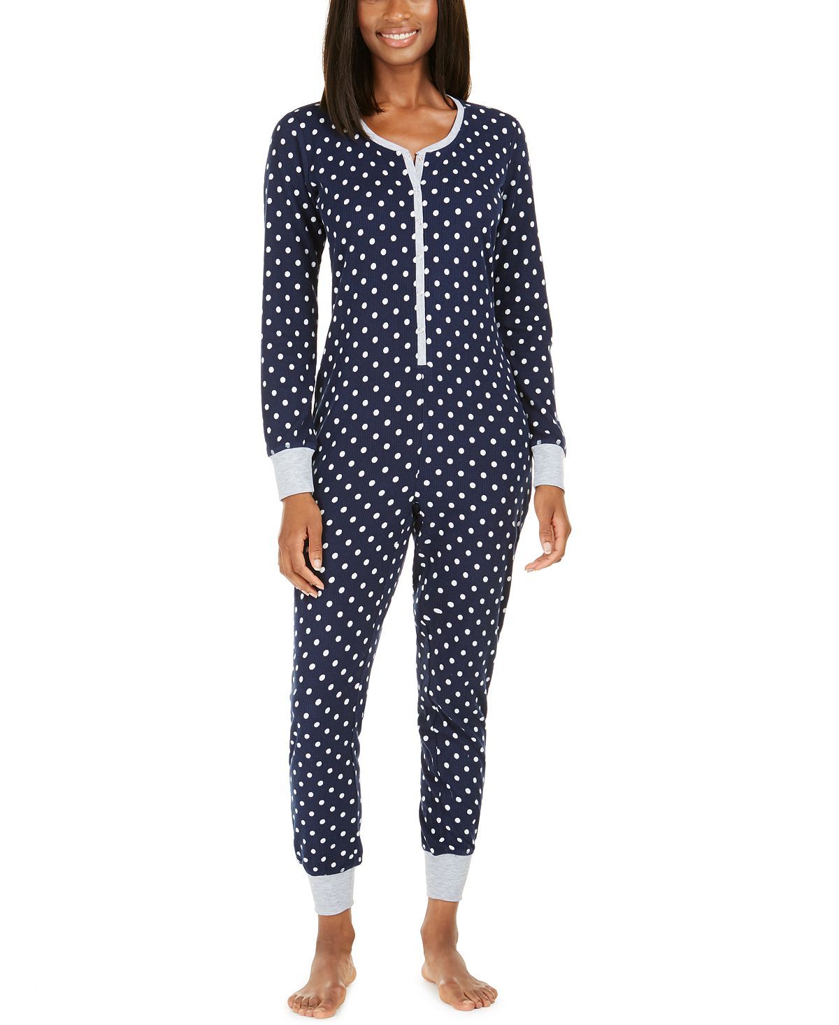 Jenni Printed Thermal One Piece Pajama Electric Dots