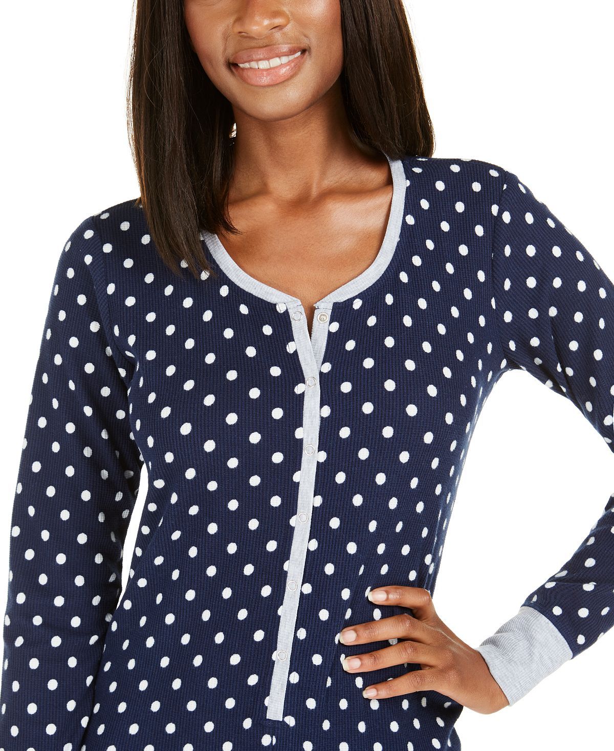 Jenni Printed Thermal One Piece Pajama Electric Dots