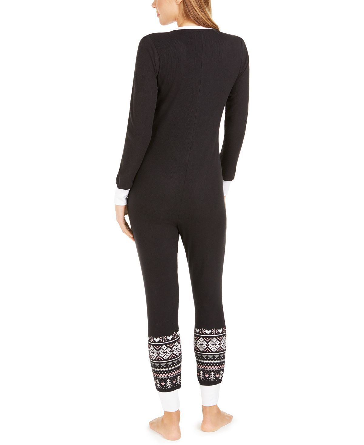 Jenni Printed Thermal One Piece Pajama Placed Fairisle