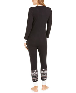 Jenni Printed Thermal One Piece Pajama Placed Fairisle thumbnail 3