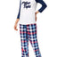 Jenni Raglan Sleeve Graphic Print Lounge Top in Pillow Fight Navy