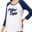 Jenni Raglan Sleeve Graphic Print Lounge Top in Pillow Fight Navy