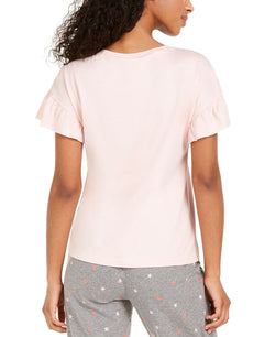 Jenni Ruffle-sleeve Pajama T-shirt Peachskin thumbnail 3