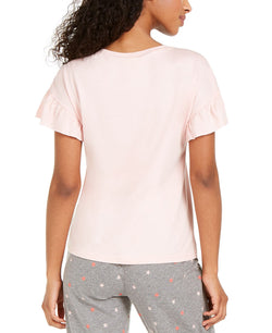 Jenni Ruffle-sleeve Pajama T-shirt Peachskin thumbnail 3