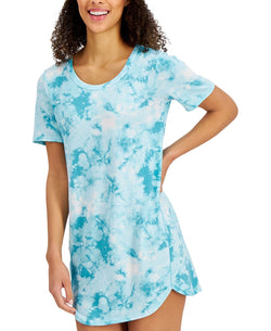 Jenni Short Sleeve Printed Sleep Shirt Turquoise Sea thumbnail 2