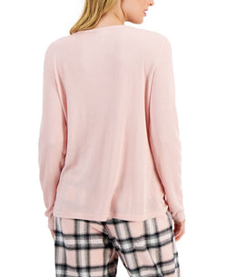 Jenni Solid Long-sleeve Pajama Top Peachskin thumbnail 3