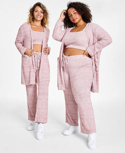 Jenni Style Not Fuzzy Knit Crop Top Withered Rose thumbnail 4