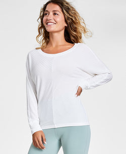 Jenni Style Not Super-soft Long-sleeve Top Washed White thumbnail 1